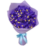 Букет из 25 синих ирисов