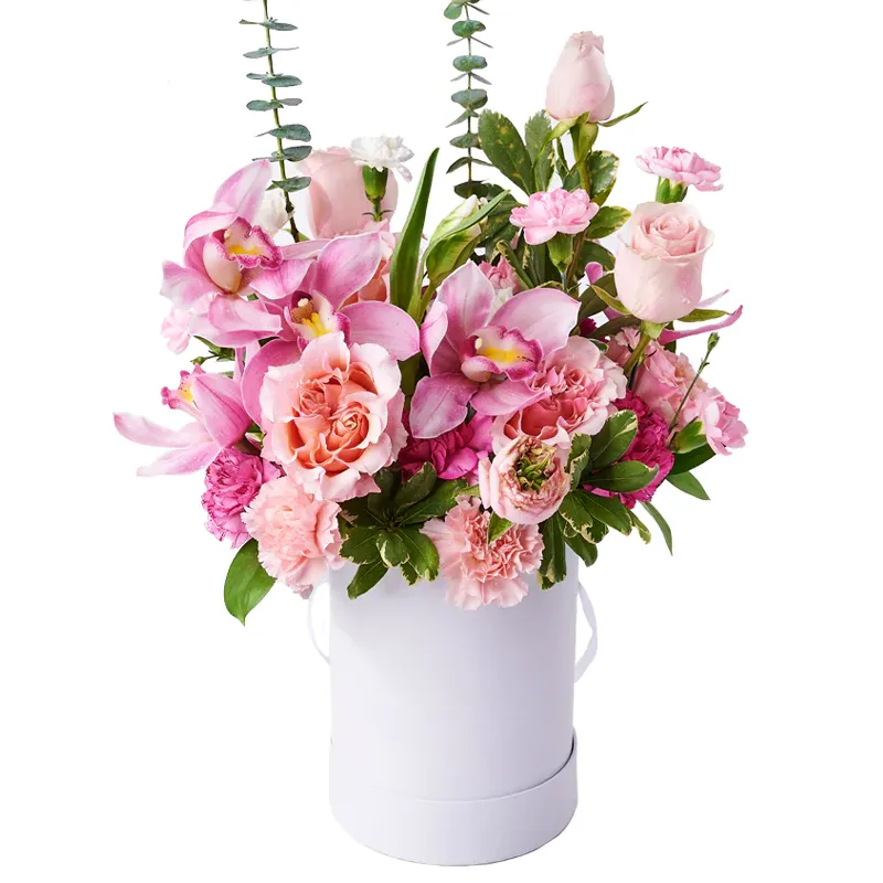 Цветы в коробке Жемчужное ожерелье